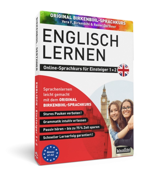 Offizielles Werbemotiv für Birkenbihl-Sprachkurs Englisch für Einsteiger.
