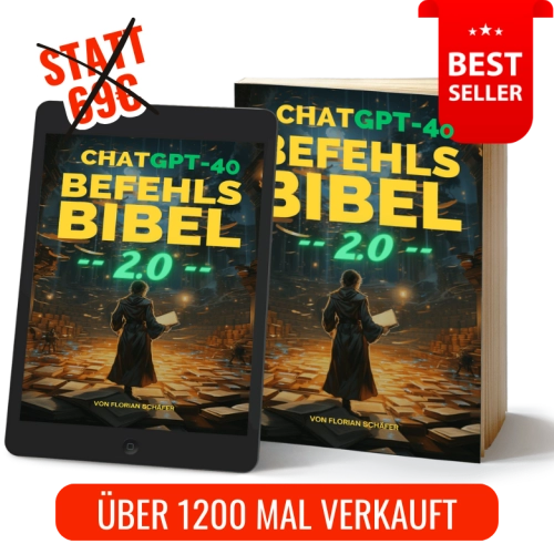Offizielles Werbemotiv für ChatGPT Befehls-Bibel 2.0 von Business Rebels.