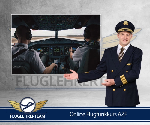 Offizielles Werbemotiv für Flugfunkkurs AZF online.