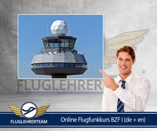 Offizielles Werbemotiv für Flugfunkkurs BZF I online.