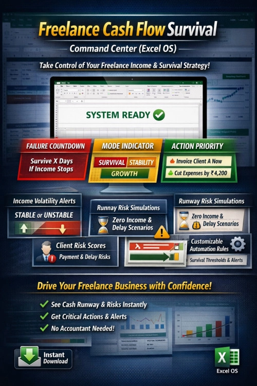 Offizielles Werbemotiv für Freelance Cash Flow Command Center von Asif Digital.