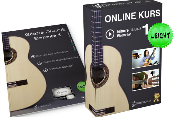 Offizielles Kursmotiv von Guitarschool für Gitarre ONLINE Elementar.
