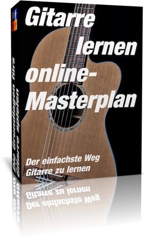 Offizielles Werbemotiv für Gitarre lernen: Online-Masterplan.