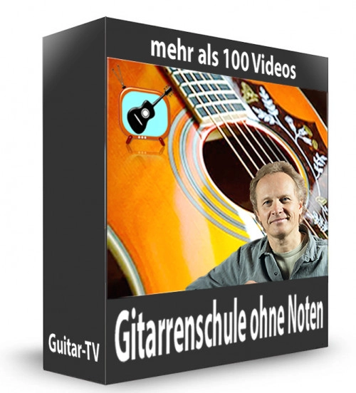 Offizielles Werbemotiv für Gitarrenschule ohne Noten.