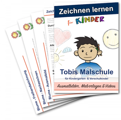 Original-Produktmotiv von DrawTut für die Zeichenschule für Vorschulkinder.