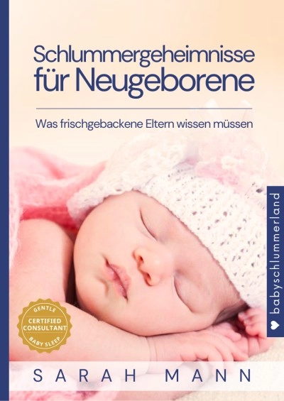 Offizielles Werbemotiv für Schlummergeheimnisse für Neugeborene von Babyschlummerland.
