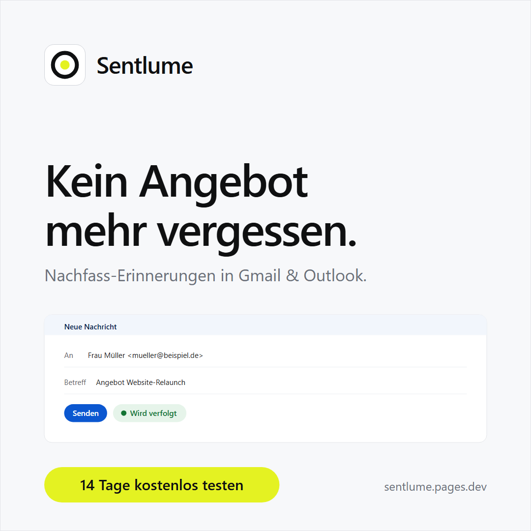 Offizielles quadratisches Werbemotiv für Sentlume.