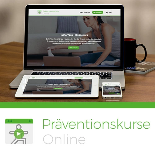 Offizielles Werbemotiv für Yoga-Präventionskurs online von YogaEasy.